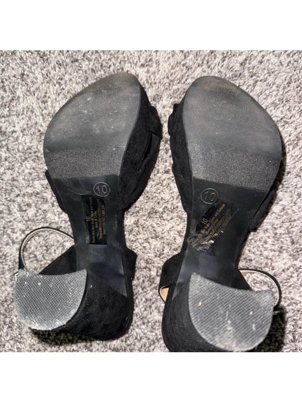 NWOT Target Black Suede Ankle-Strap Block Heels - Picture 4 of 4